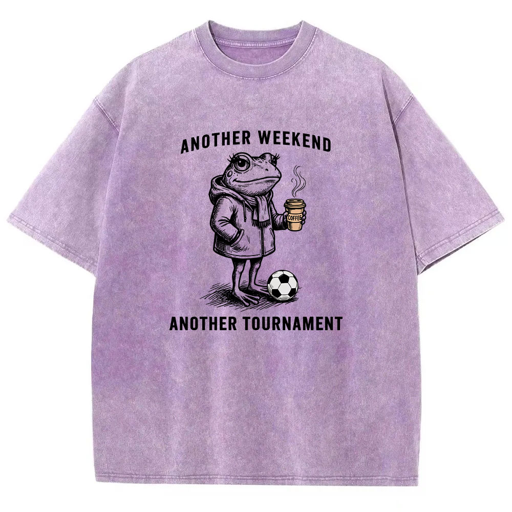 Another Weekend  Frog Funny Soccer Mom Washed T-shirt