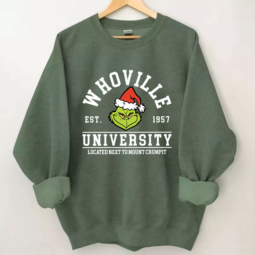 Vintage Christmas Whoville University Est 1957 Funny Sweatshirt