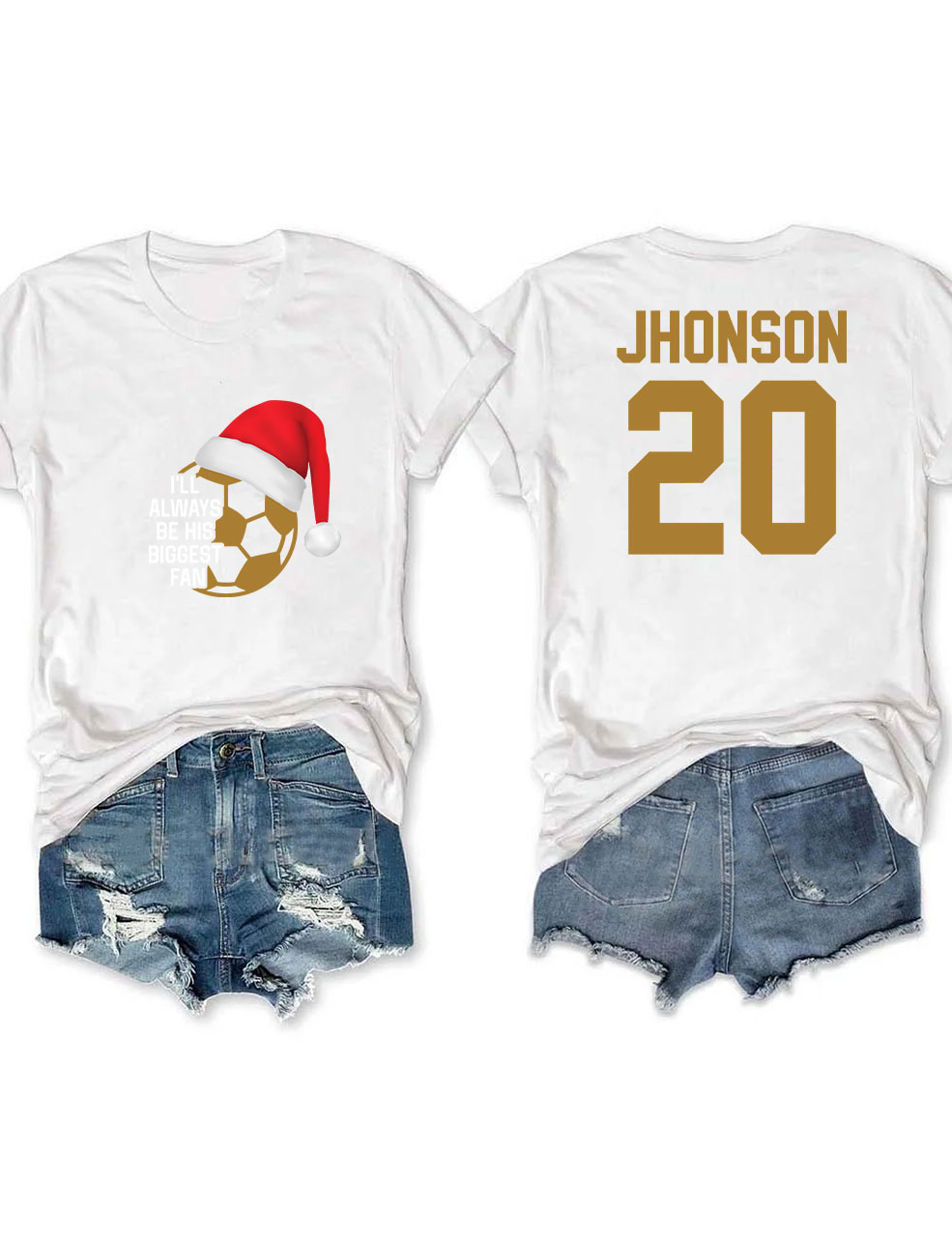 Custom Christmas Santa Soccer Funny T-shirt