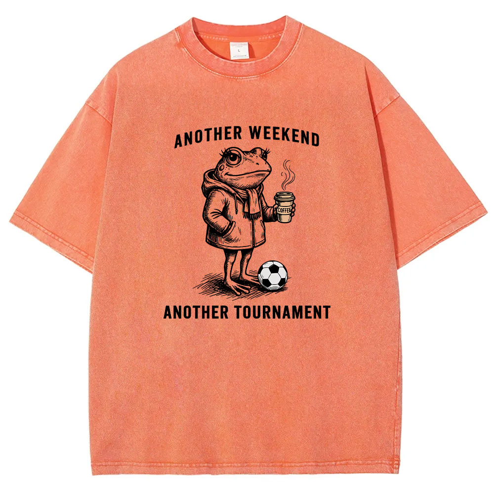 Another Weekend  Frog Funny Soccer Mom Washed T-shirt
