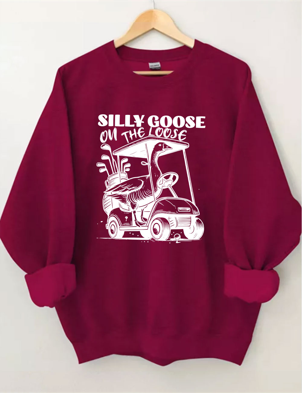 Silly Goose On The Loose Funny Golf Sweatshirt