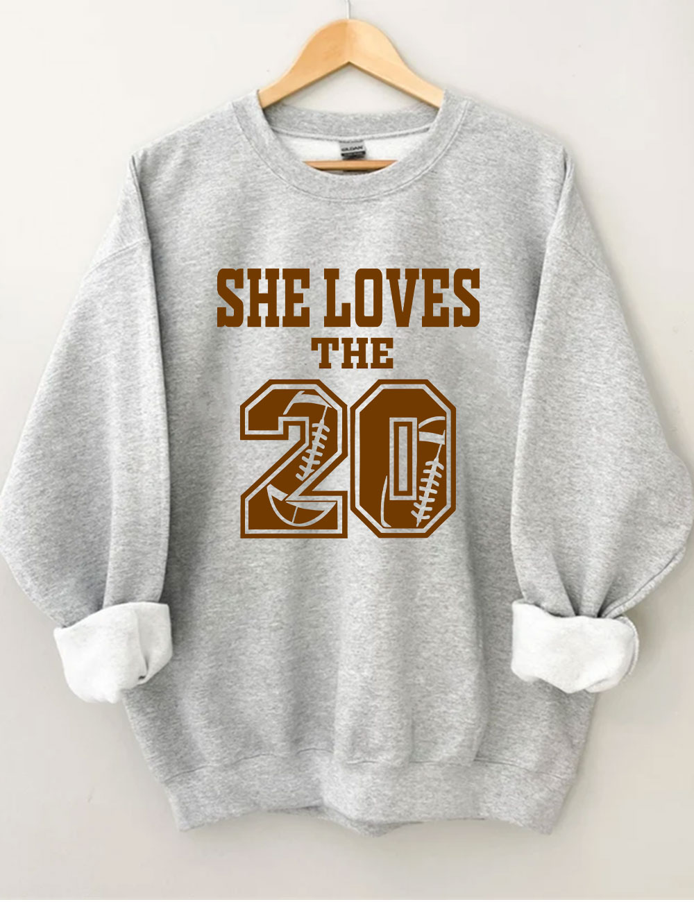 She Loves The Football Custom Number Sweatshirt
