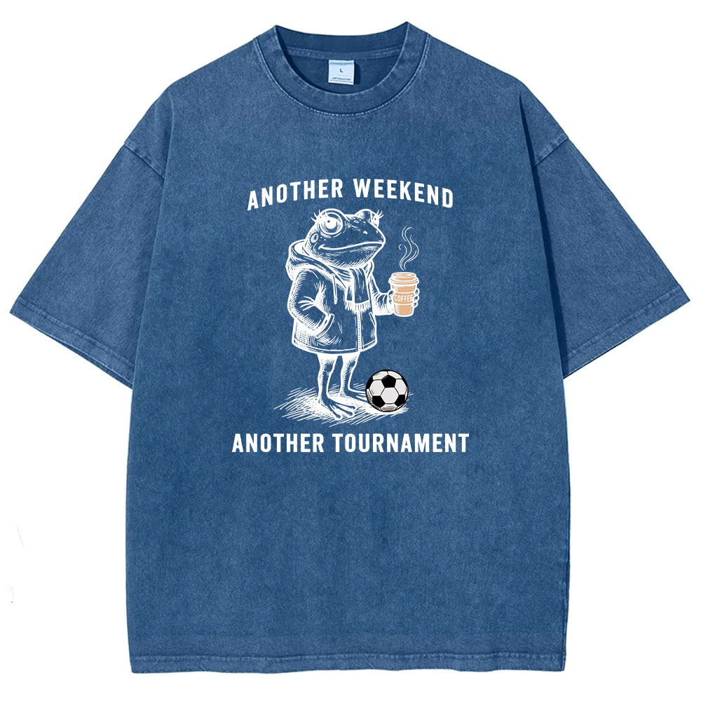 Another Weekend  Frog Funny Soccer Mom Washed T-shirt