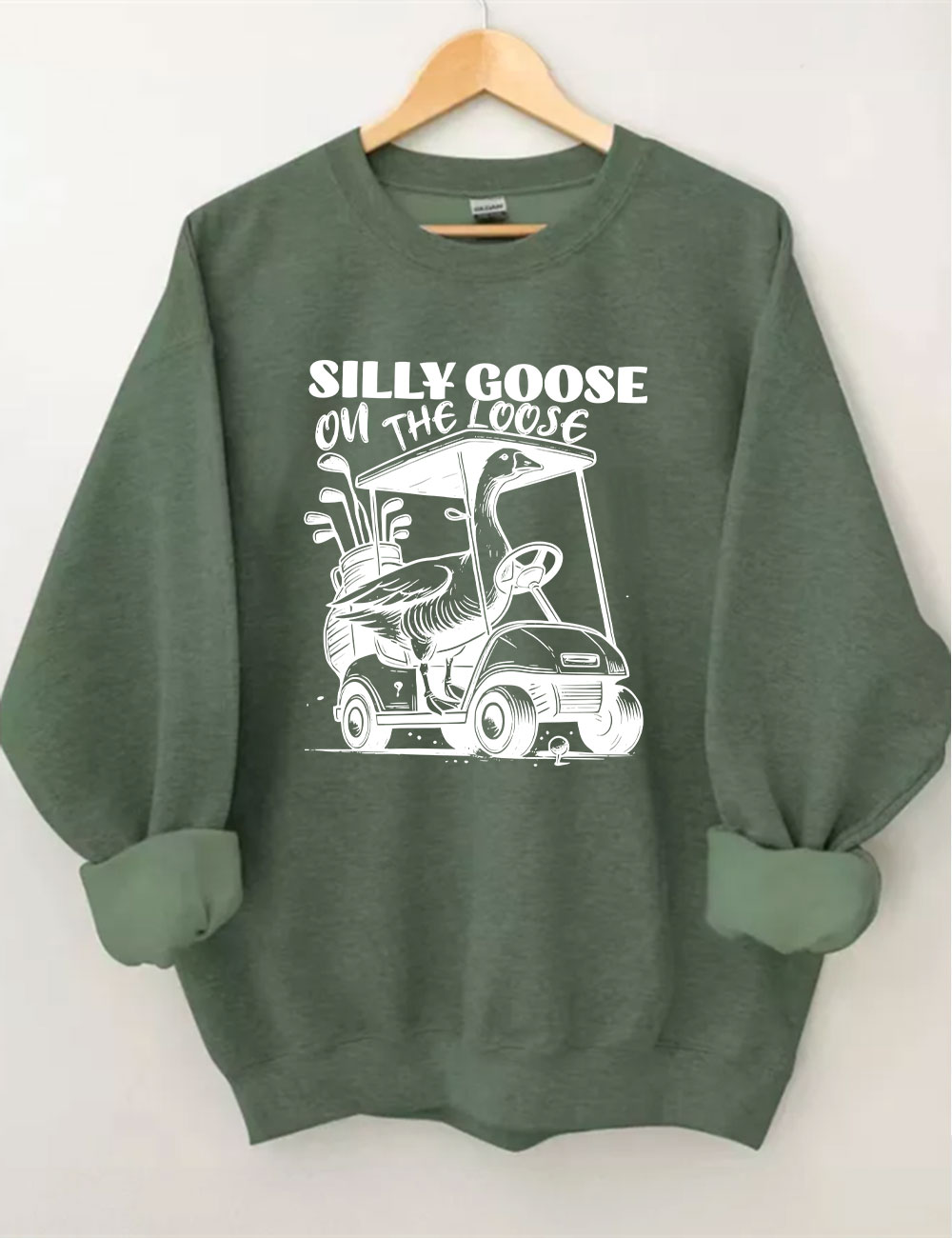Silly Goose On The Loose Funny Golf Sweatshirt