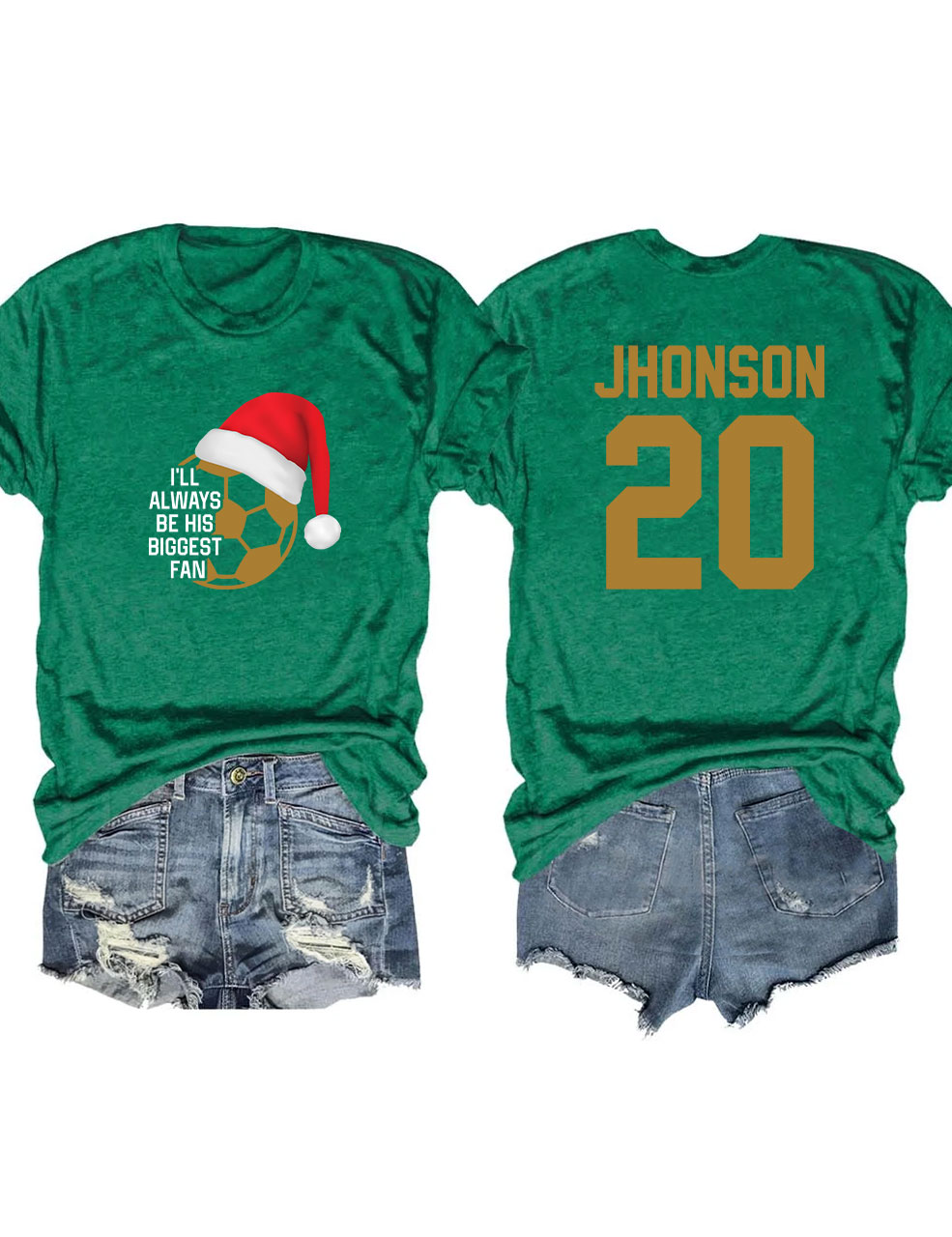 Custom Christmas Santa Soccer Funny T-shirt