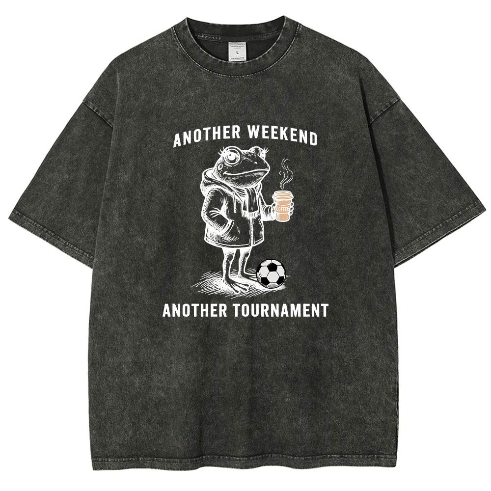 Another Weekend  Frog Funny Soccer Mom Washed T-shirt