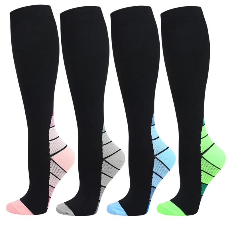 Knee-high Sports Socks for Men and Women - 4 Pairs Socks