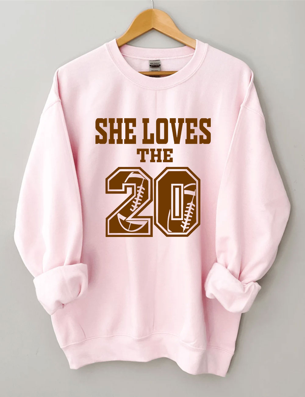 She Loves The Football Custom Number Sweatshirt