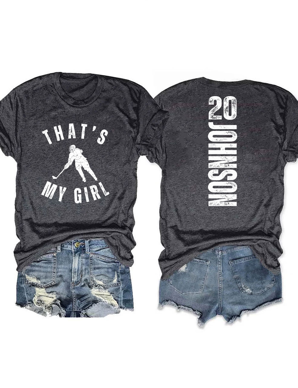 Custom That's My Girl Hockey Mom T-shirt