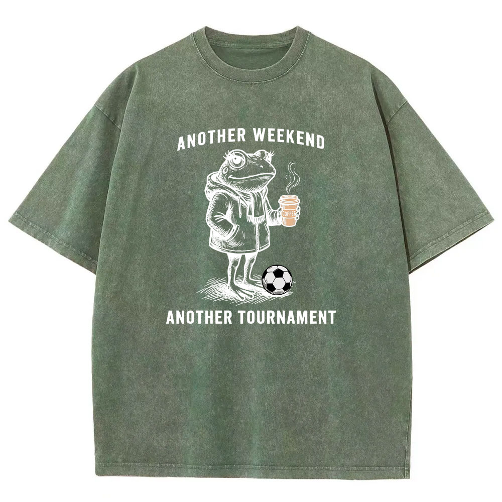 Another Weekend  Frog Funny Soccer Mom Washed T-shirt