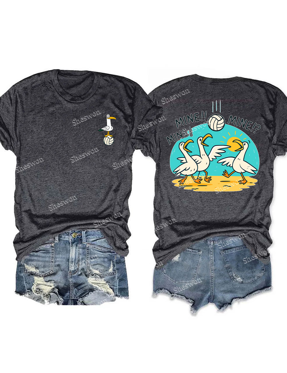 Mine Mine Mine Seagull Funny Volleyball T-shirt