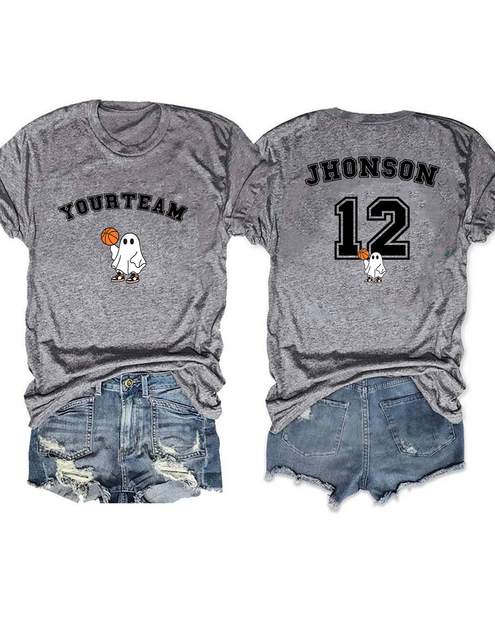 Custom Ghost Basketball Funny T-shirt