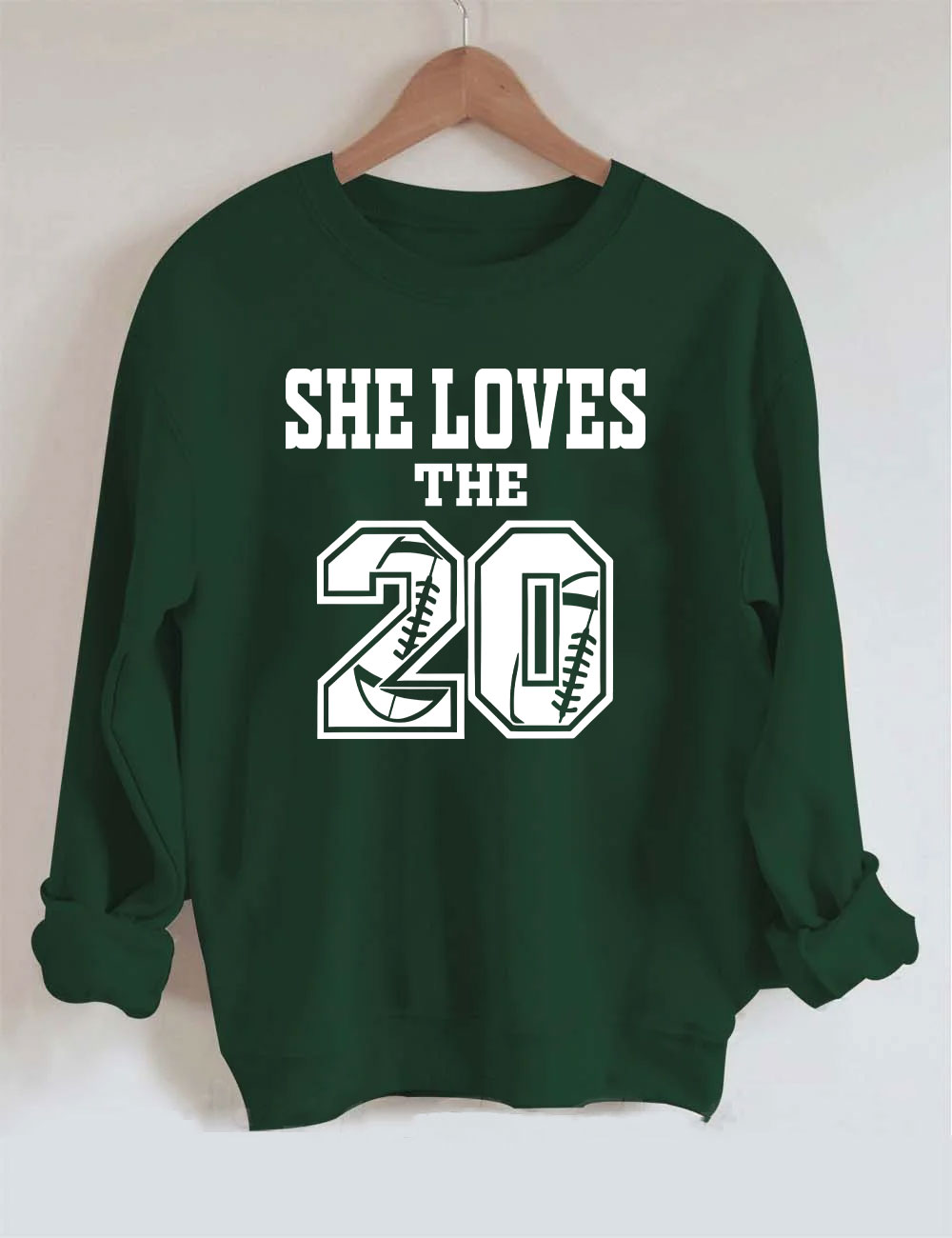 She Loves The Football Custom Number Sweatshirt