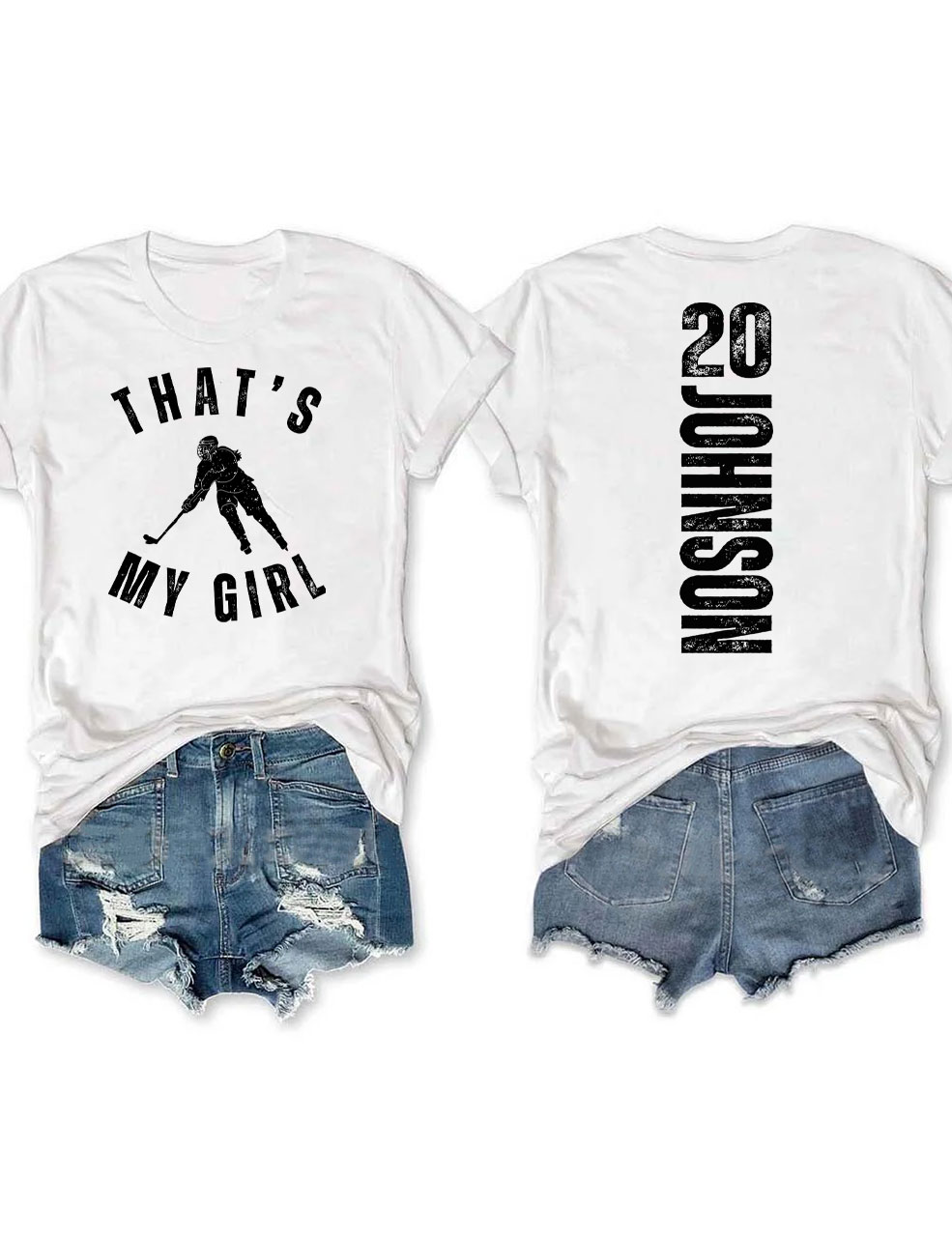 Custom That's My Girl Hockey Mom T-shirt