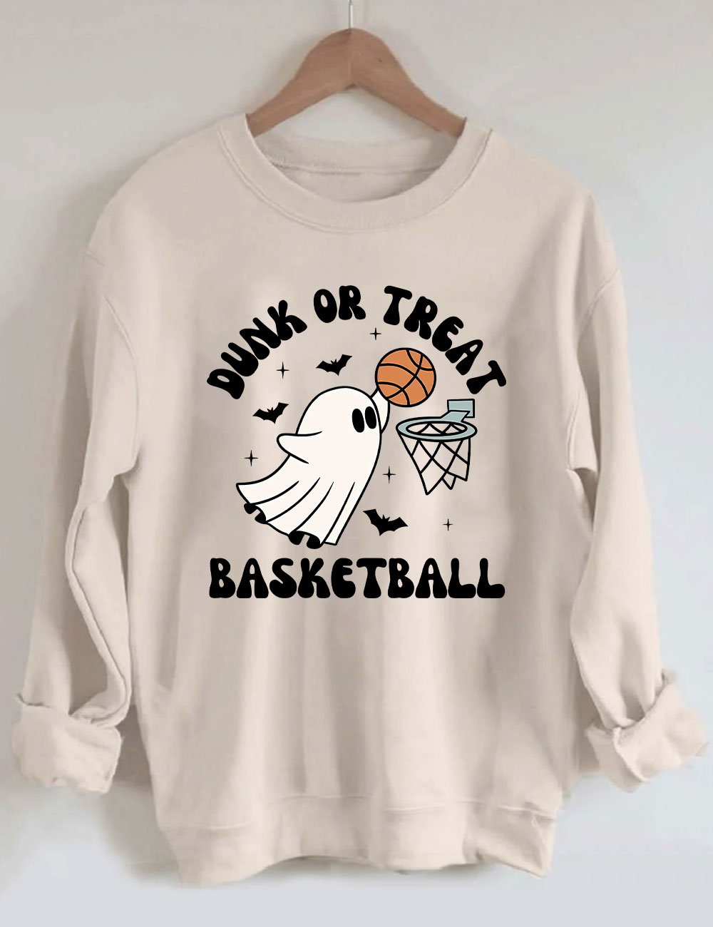 Dunk Or Treat Halloween Ghost Basketball Sweatshirt