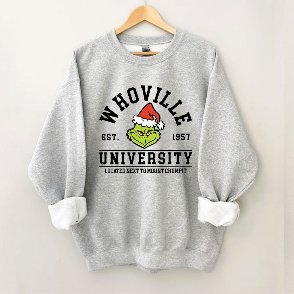 Vintage Christmas Whoville University Est 1957 Funny Sweatshirt