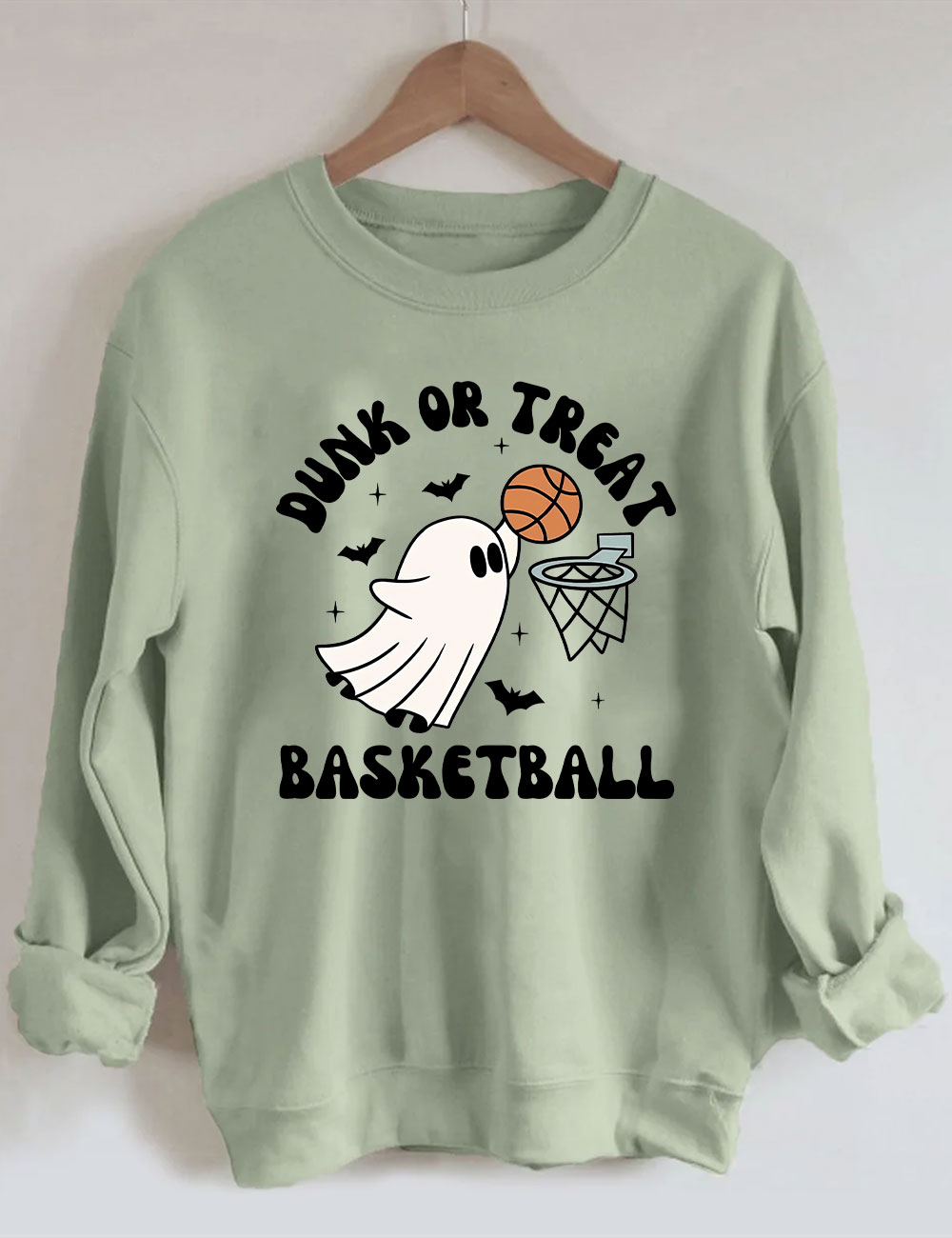 Dunk Or Treat Halloween Ghost Basketball Sweatshirt