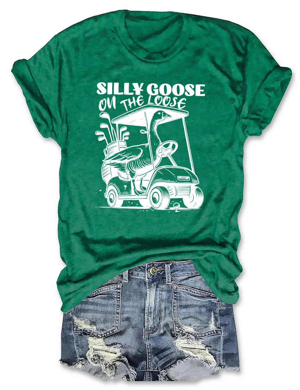 Silly Goose On The Loose Funny Golf T-shirt