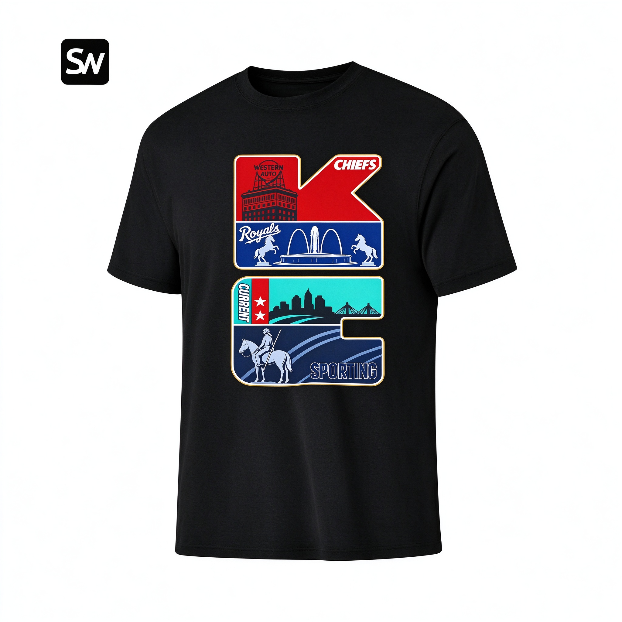 Kansas City Skyline Football Dry-easy T-Shirt