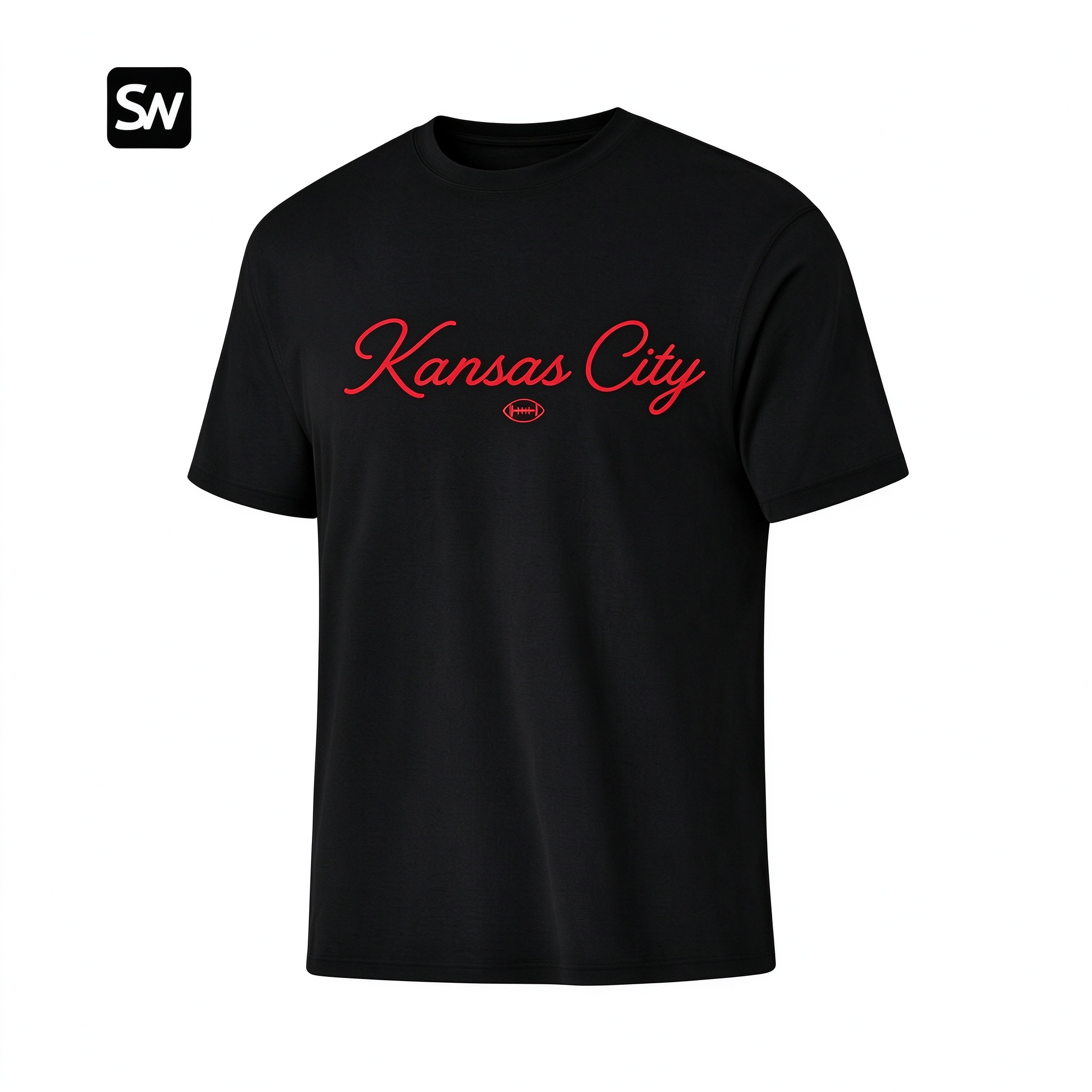 Red Script Kansas City Football Dry-easy T-Shirt