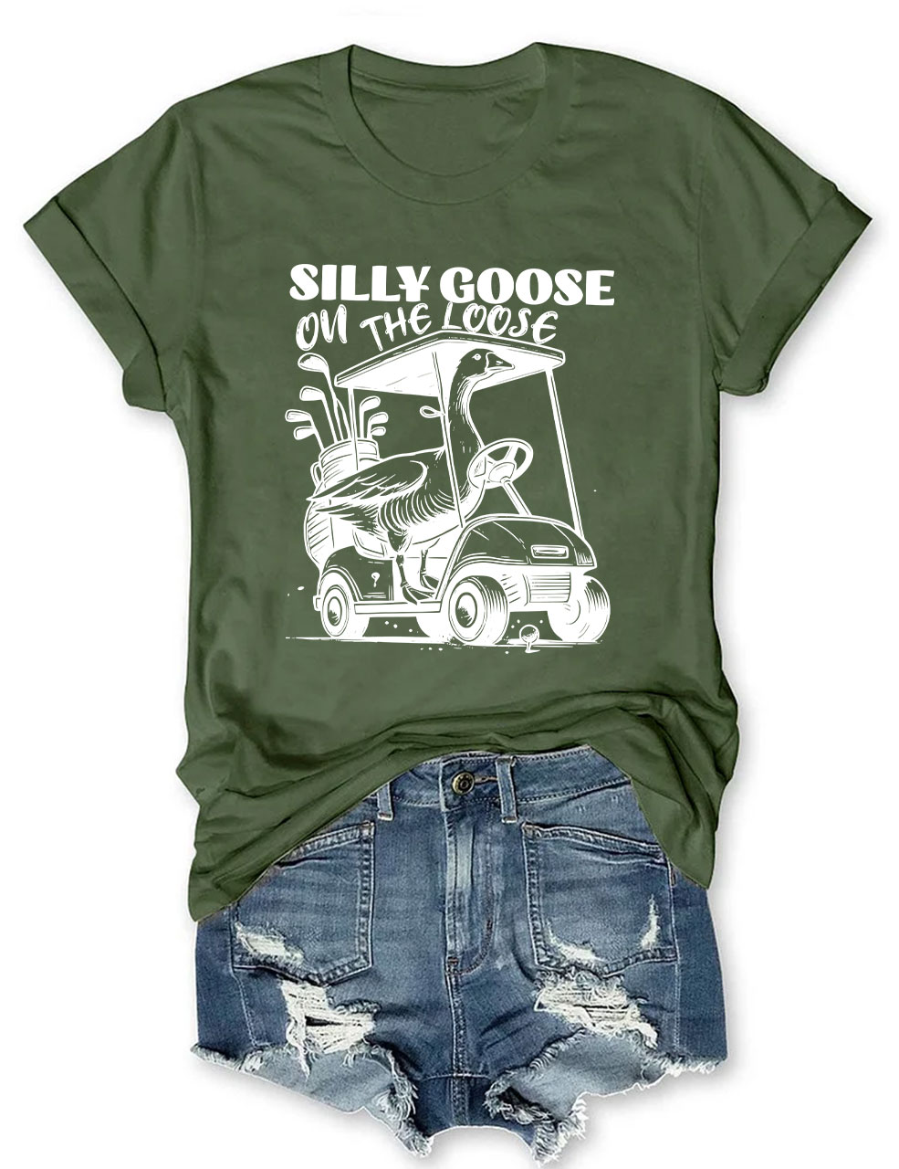 Silly Goose On The Loose Funny Golf T-shirt