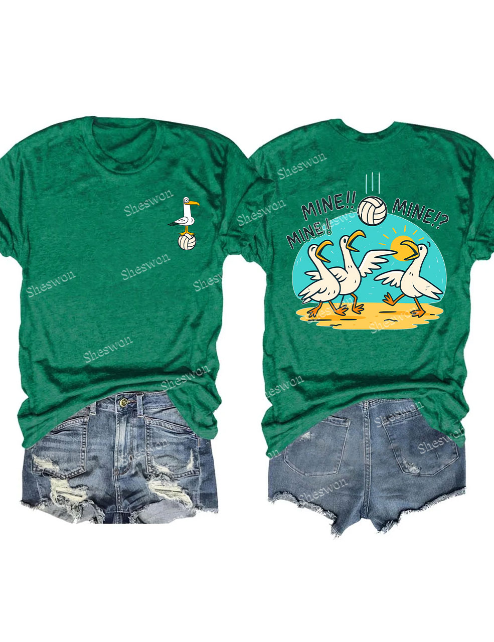 Mine Mine Mine Seagull Funny Volleyball T-shirt