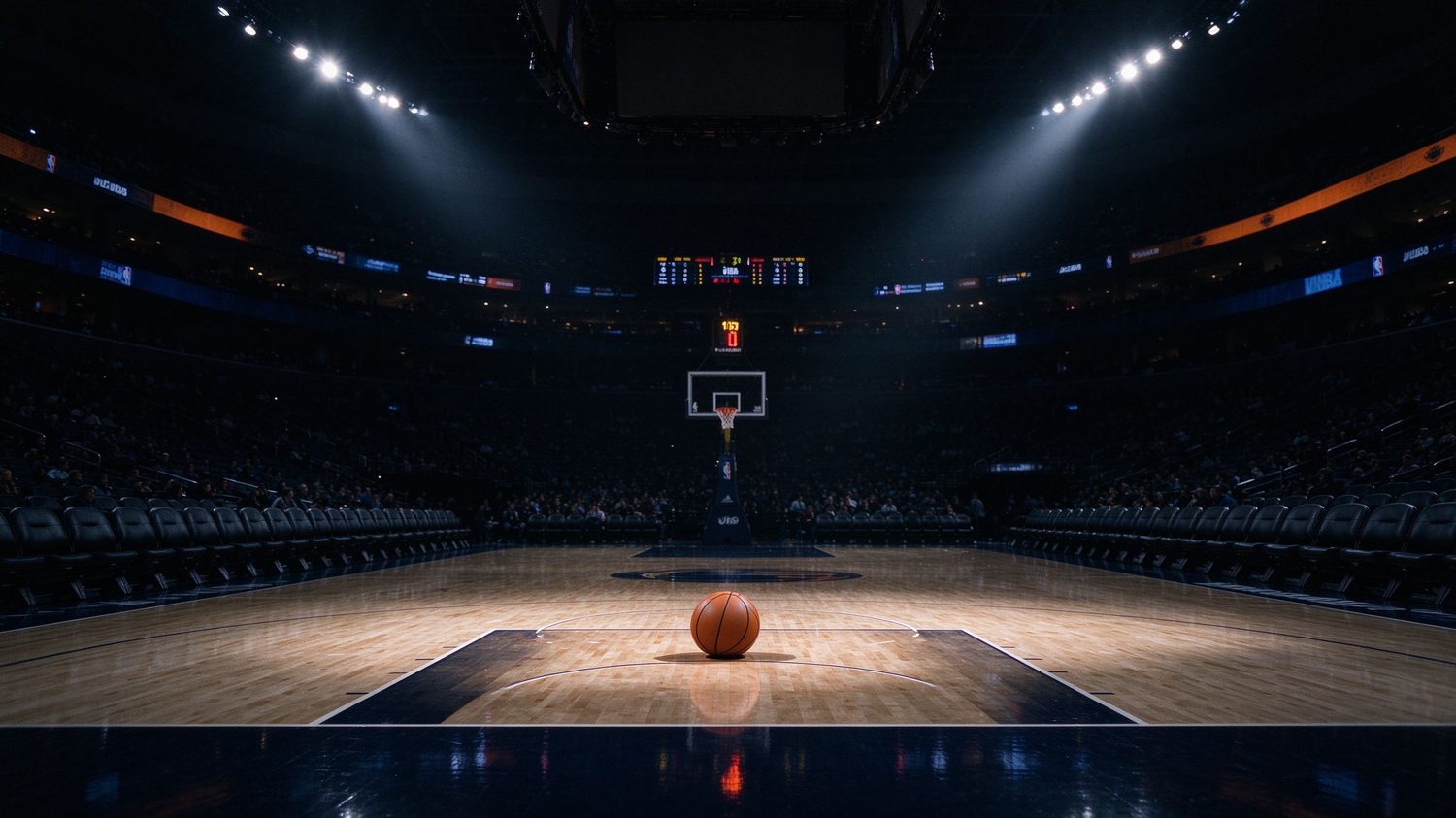 NBA arena at night