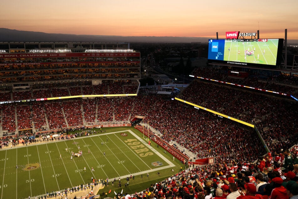 NFL stadium at sunset