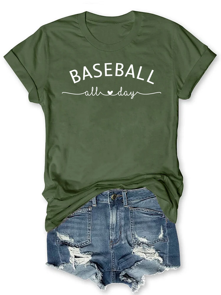 Baseball All Day Customized Number T-shirt