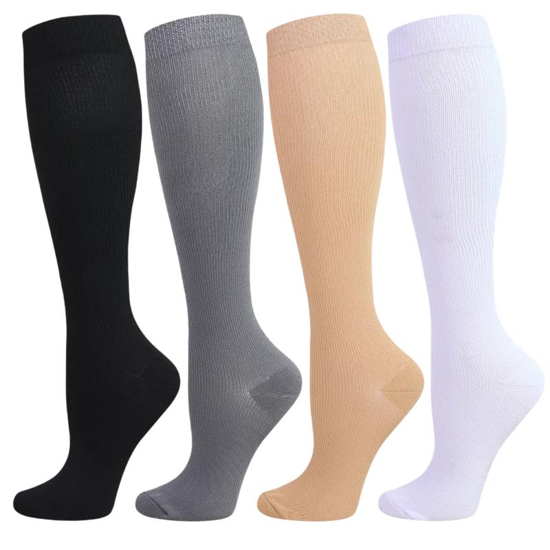 Knee-high Sports Socks for Men and Women - 4 Pairs Socks