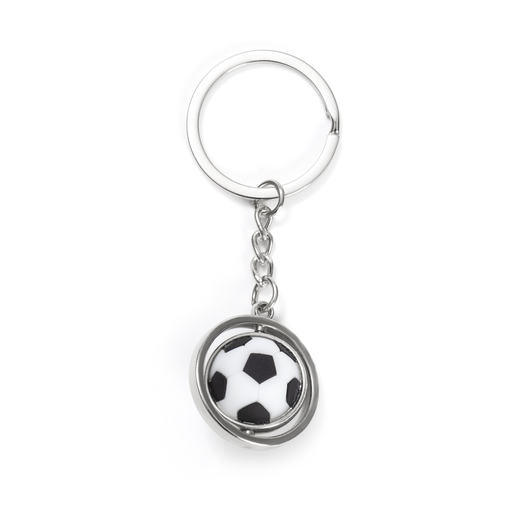 Rotating Small Basketball Soccer Golf Rugby Baseball Keychain Metal Ball Key Ring Gift