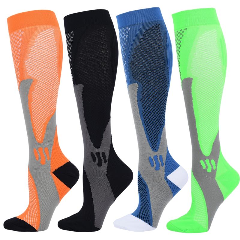 Knee-high Sports Socks for Men and Women - 4 Pairs Socks