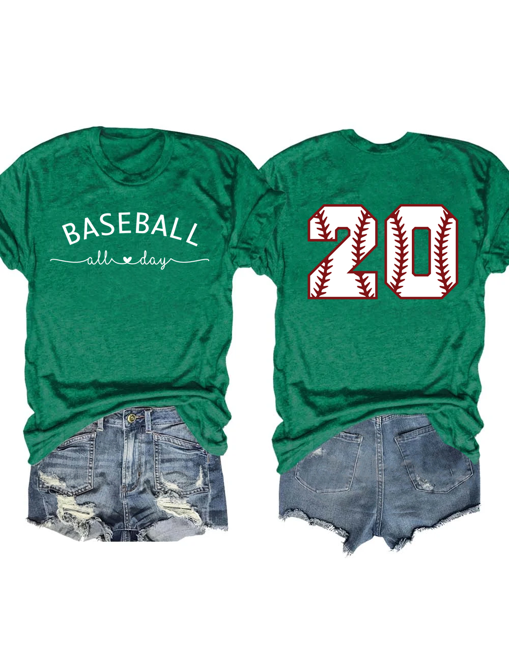 Baseball All Day Customized Number T-shirt