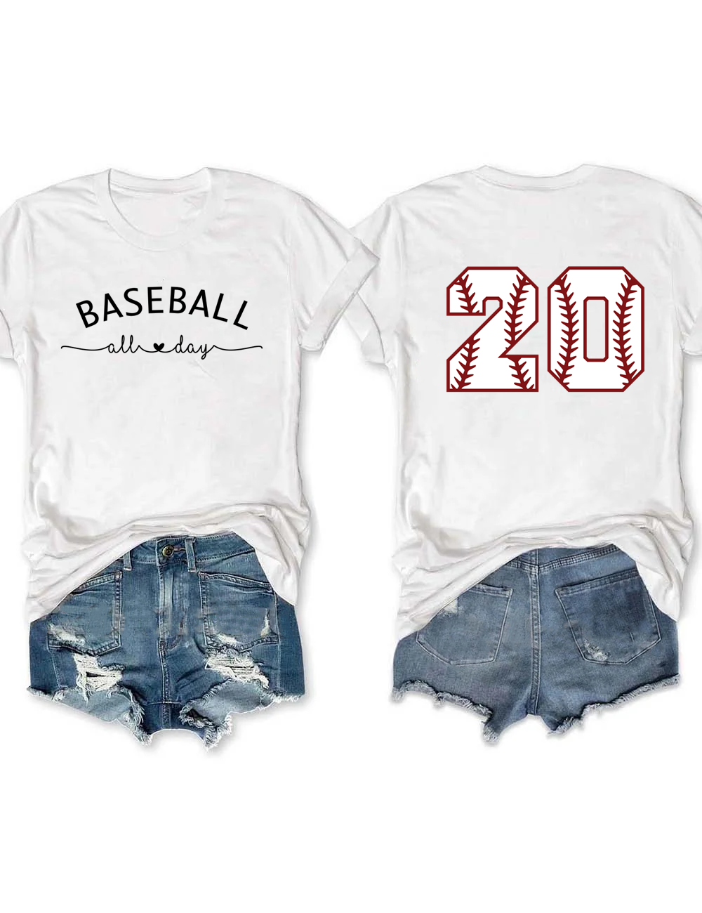 Baseball All Day Customized Number T-shirt