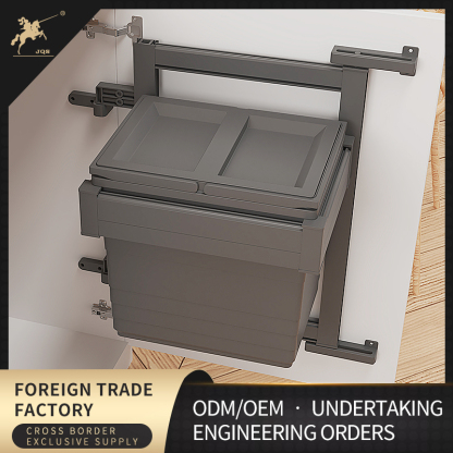 Kitchen Wall Mounted Trash Can Aluminium Waste Bin 