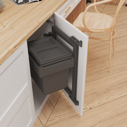 Kitchen Wall Mounted Trash Can Aluminium Waste Bin 