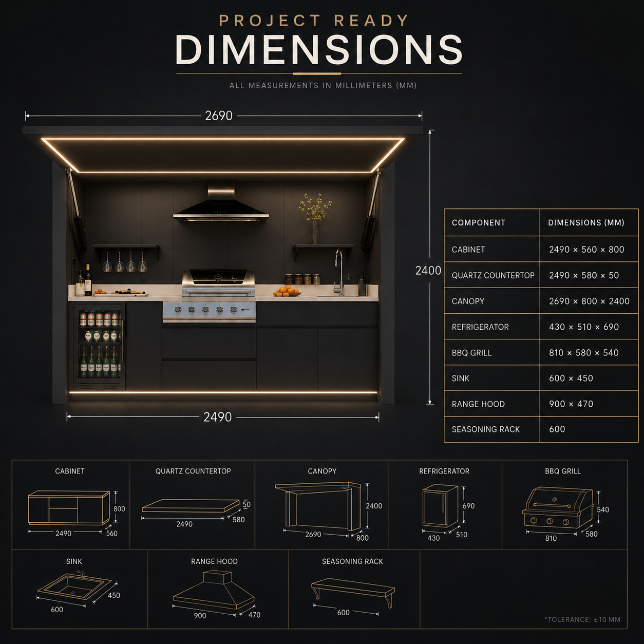 bergoto kitchen cabinet set 