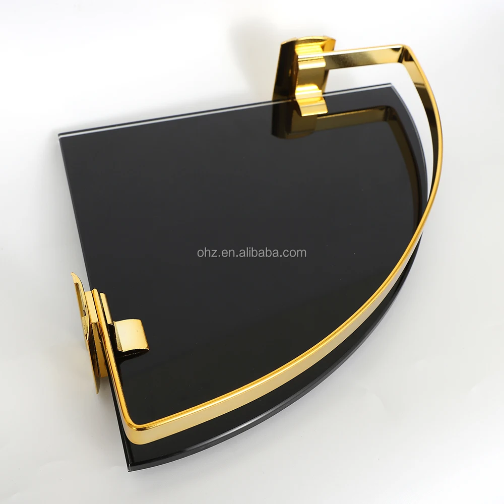 Corner shelf in bathroom setting