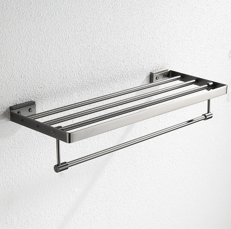 Stainless steel folding towel rack detail