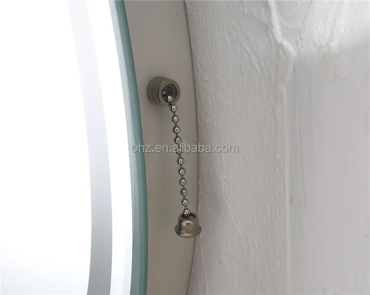 Stainless steel LED mirror - structure and detail view