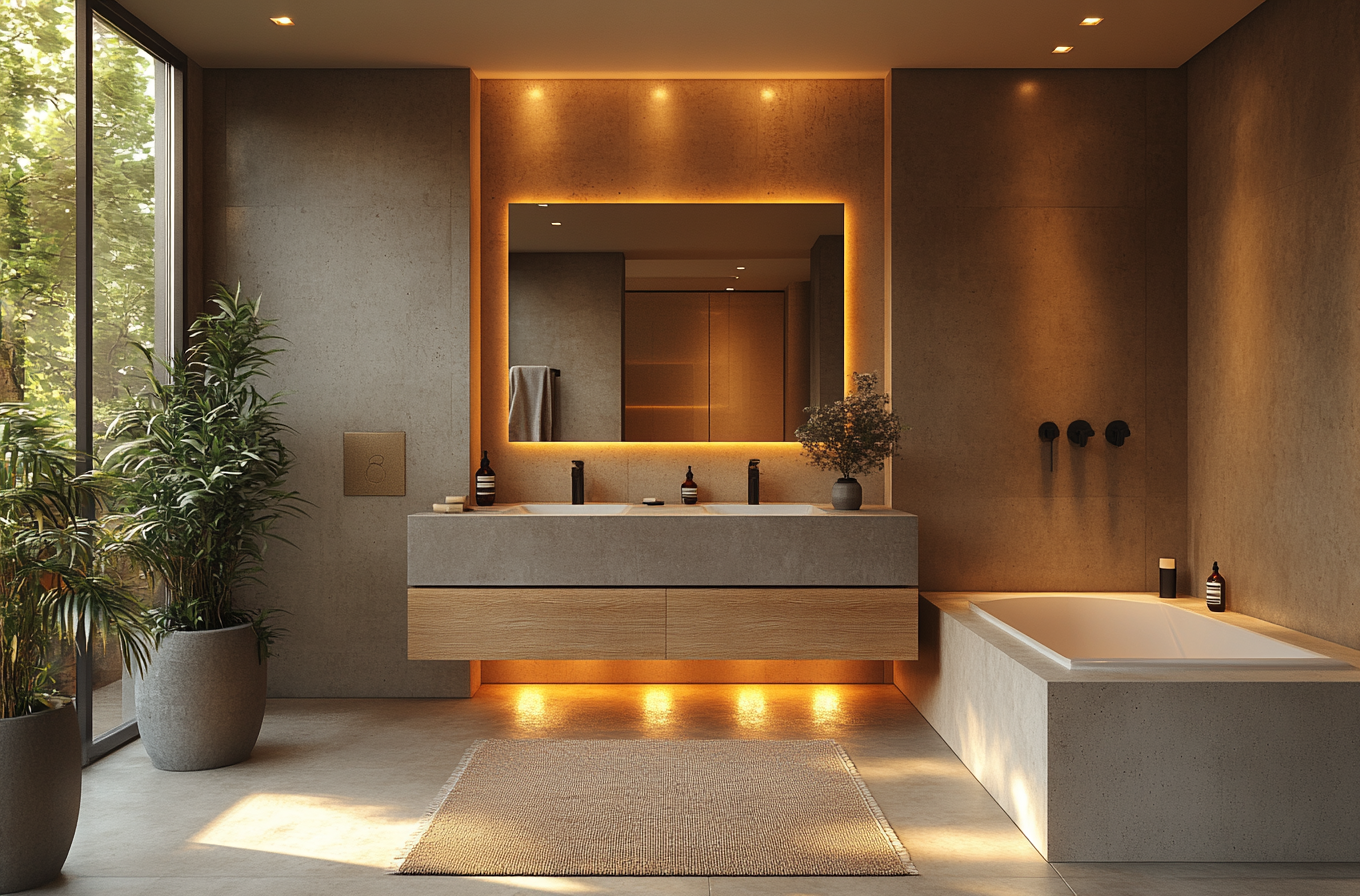 high-end bathroom product OEM，bathroom vanity LED mirror faucet set，one-stop bathroom vanity sourcing