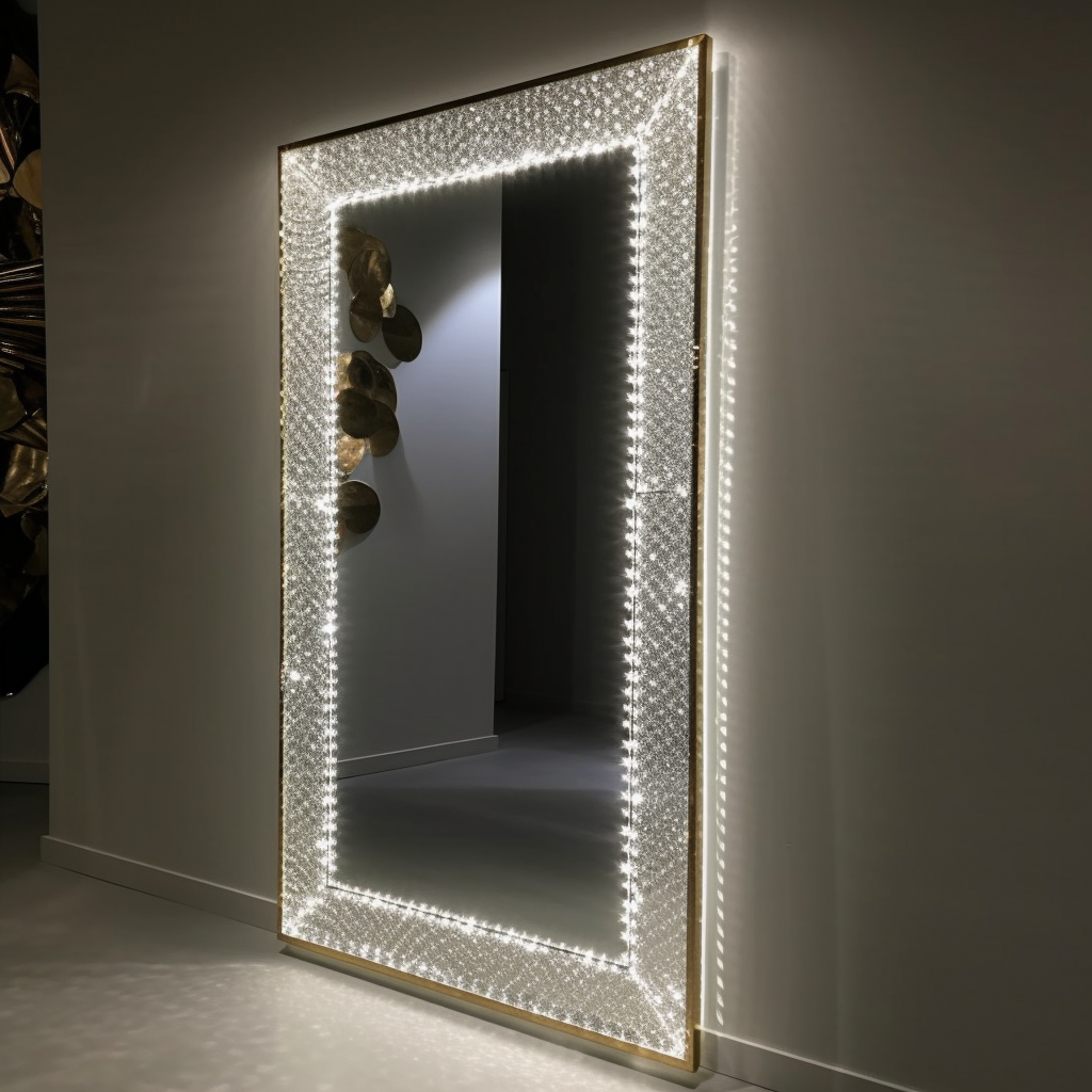 Dream Led Sparkly Silver Wall Mirror Bathroom Diamond Large Full Length Mirrors 