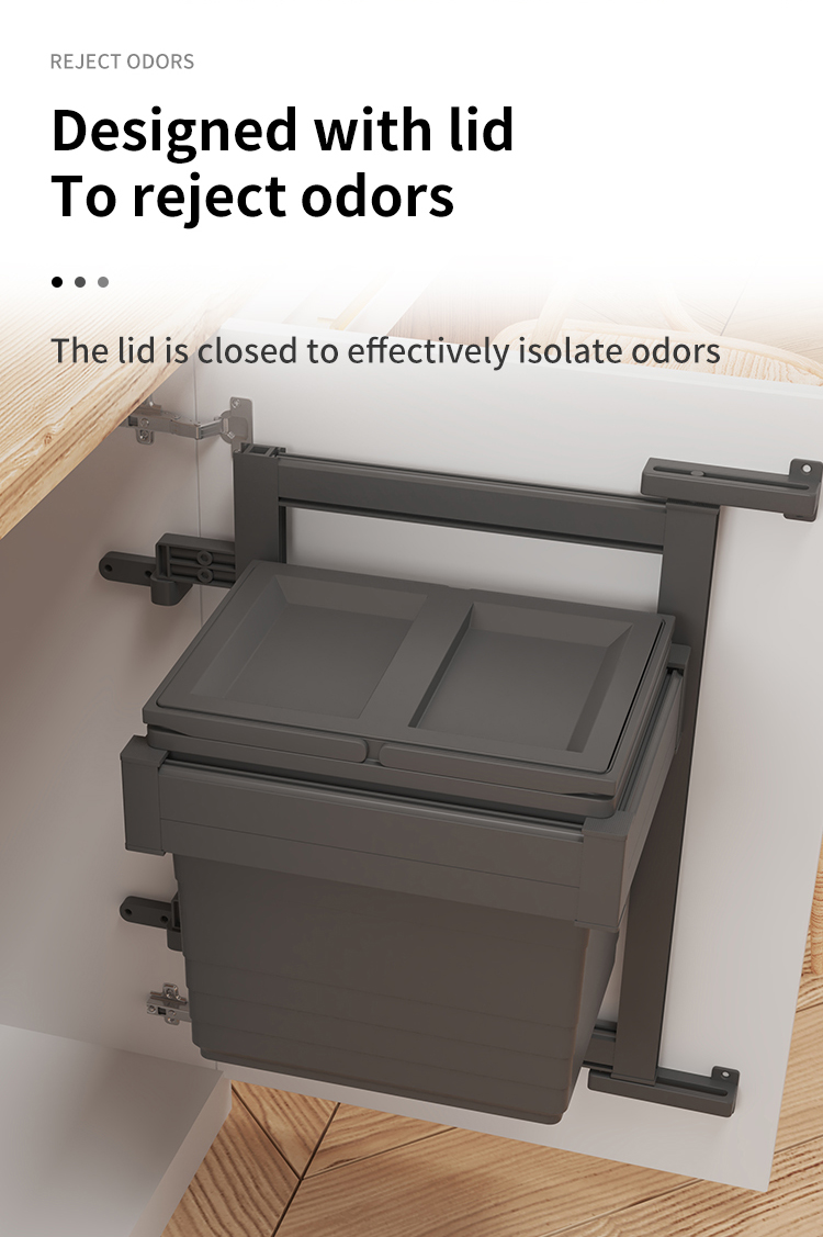 Easy installation kitchen trash bin