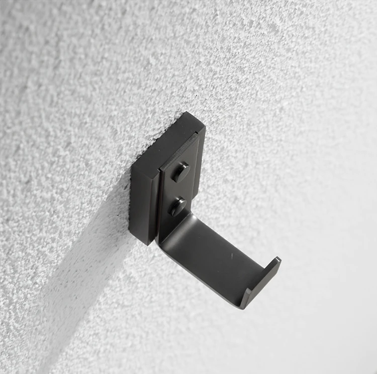 Modern black wall hook - close-up