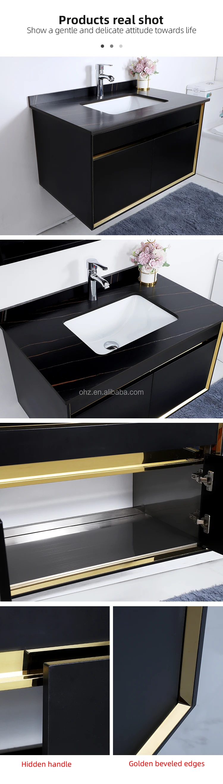 Black Bathroom Cabinet with Sink