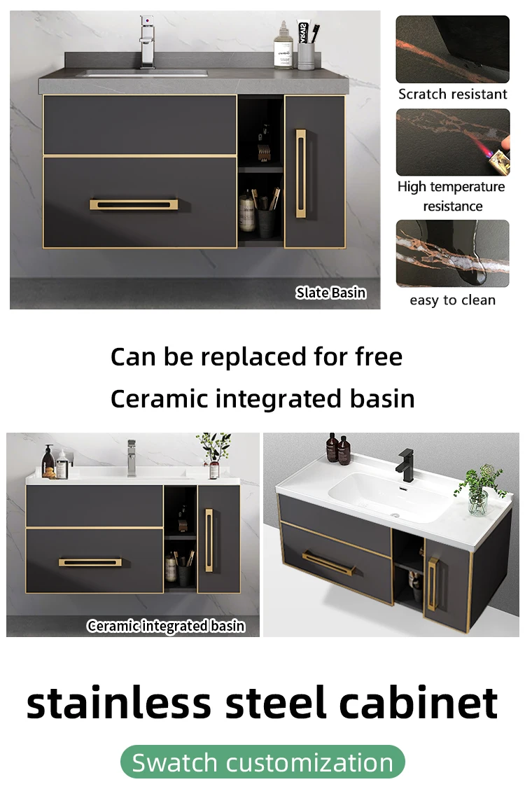 Open cabinet storage of waterproof bathroom cabinet set