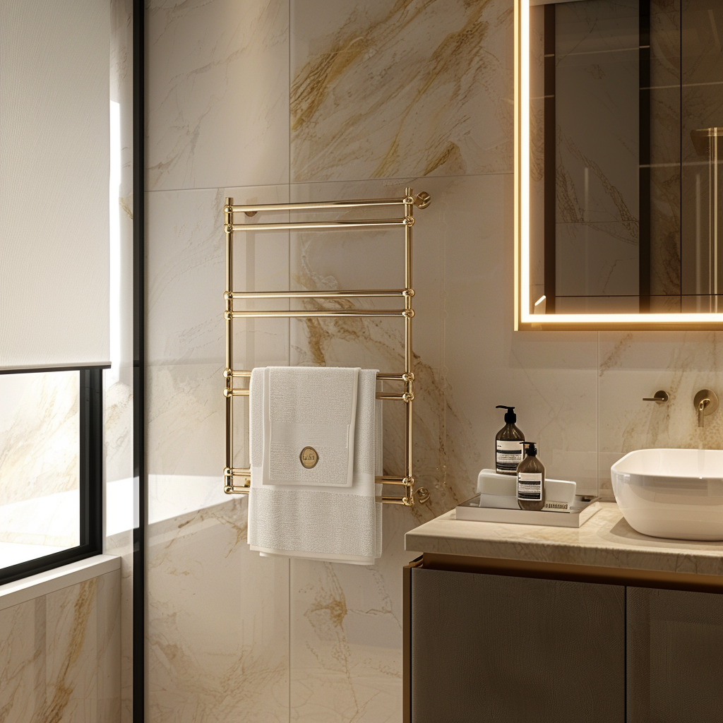 Bergoto Towel Heater stainless finish - installation sample