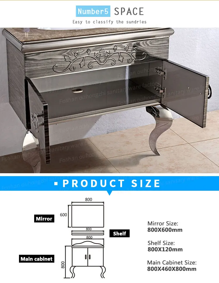 Vanity drawer open - storage detail