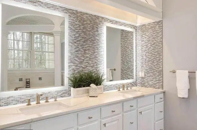 Smart LED bathroom mirror - application view for hotels