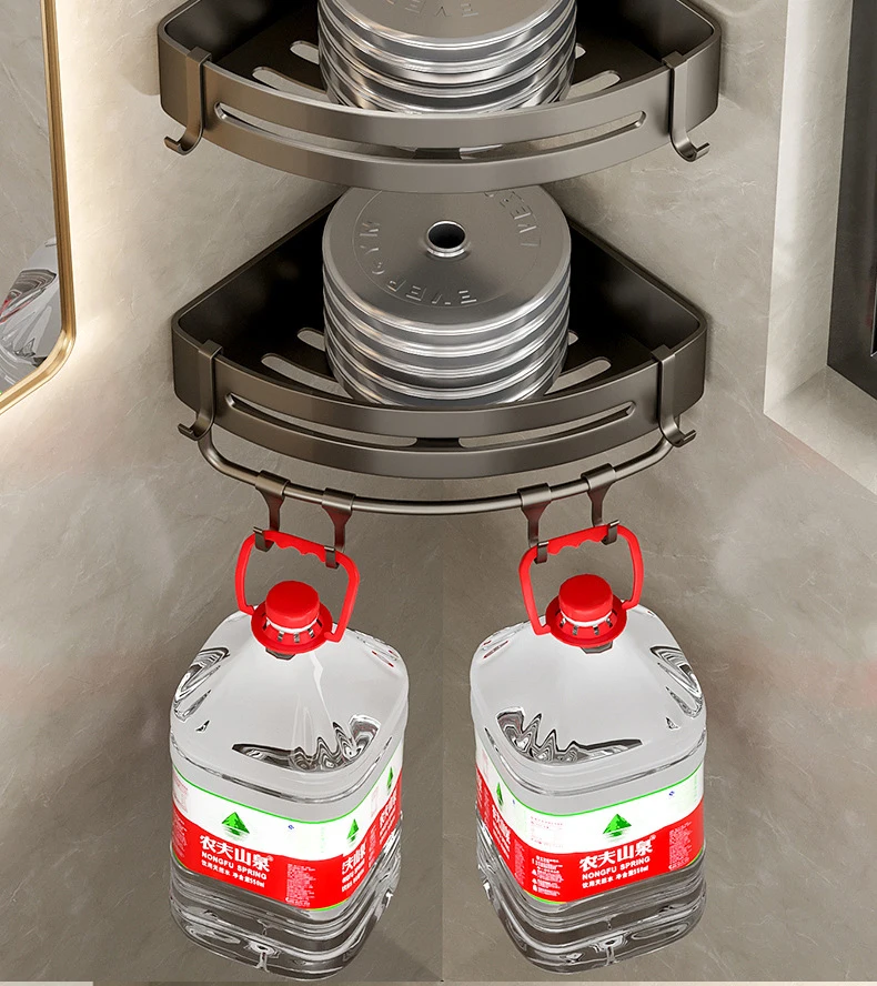 corner shower caddy - tier spacing detail